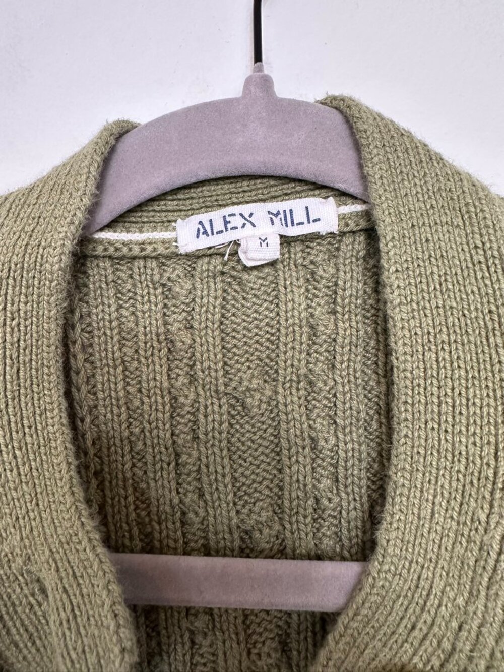 Alex Mill Nico Cardigan, Olive Green, M - Picture 2 of 8